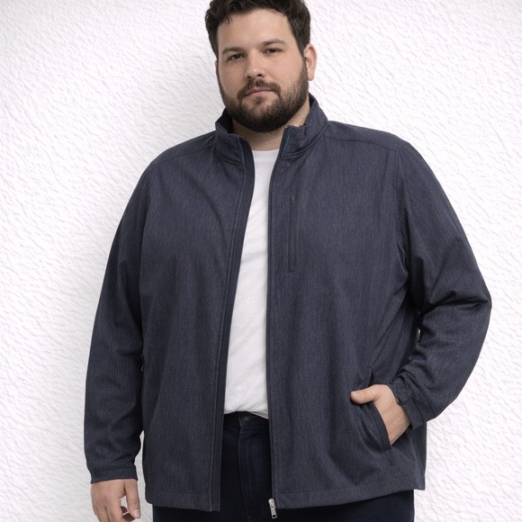 Johnston & Murphy XC4 XXL Stretch Softshell Travel Jacket Navy Zip
